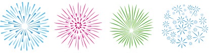 Holiday fireworks icons
