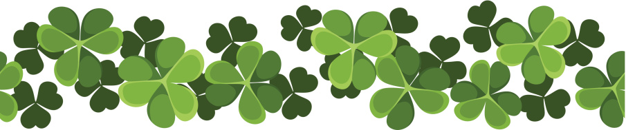 St. Patrick's day vector horizontal seamless background with shamrock.